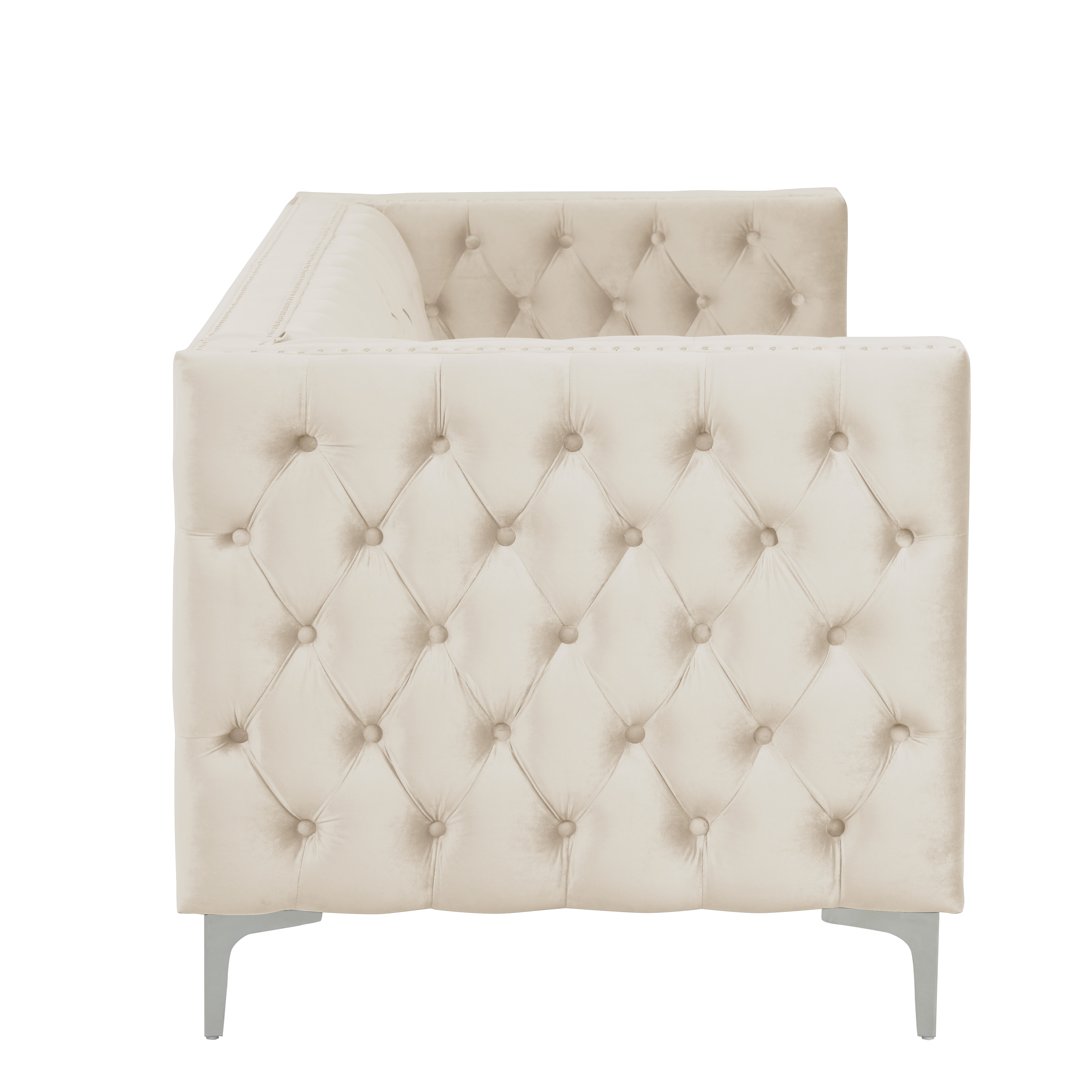 3 Pieces Living Room Furniture Sets Couches Velvet - Beige