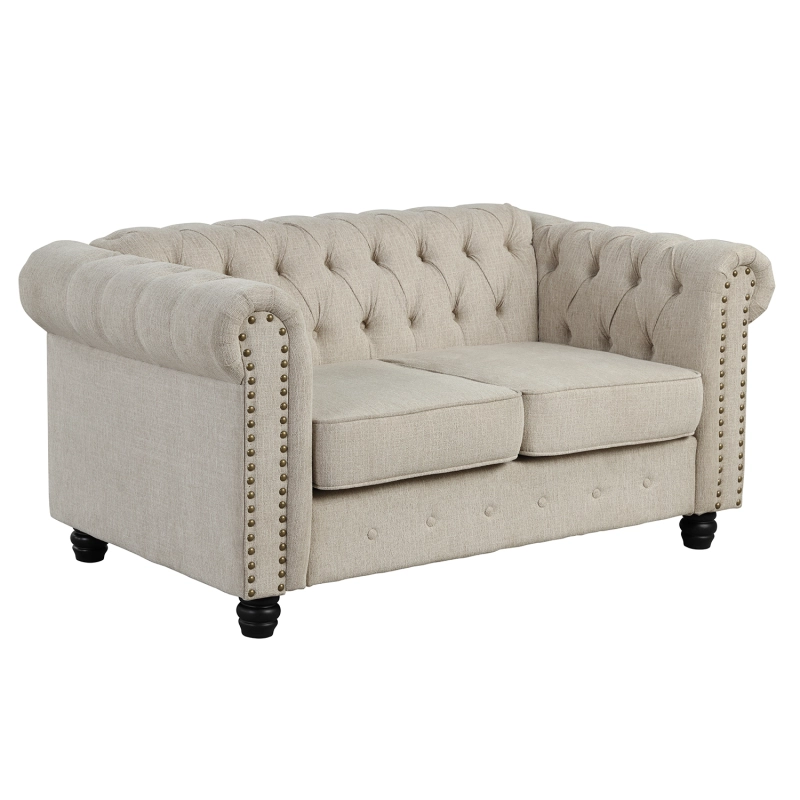 Chesterfield Furniture Sets - Fabric, Beige