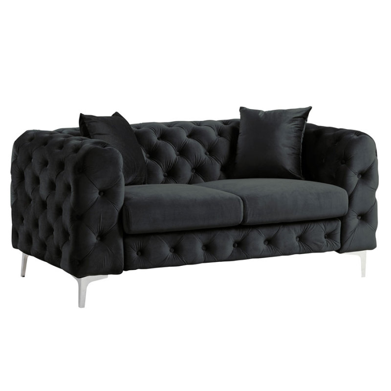 Contemporary Sofa  with Deep Button Tufting Dutch Velvet