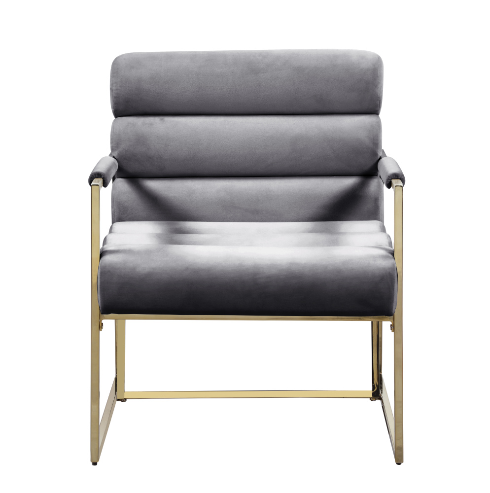 Italian Light Luxury Accent Chair, Contemporary Velvet Upholstered