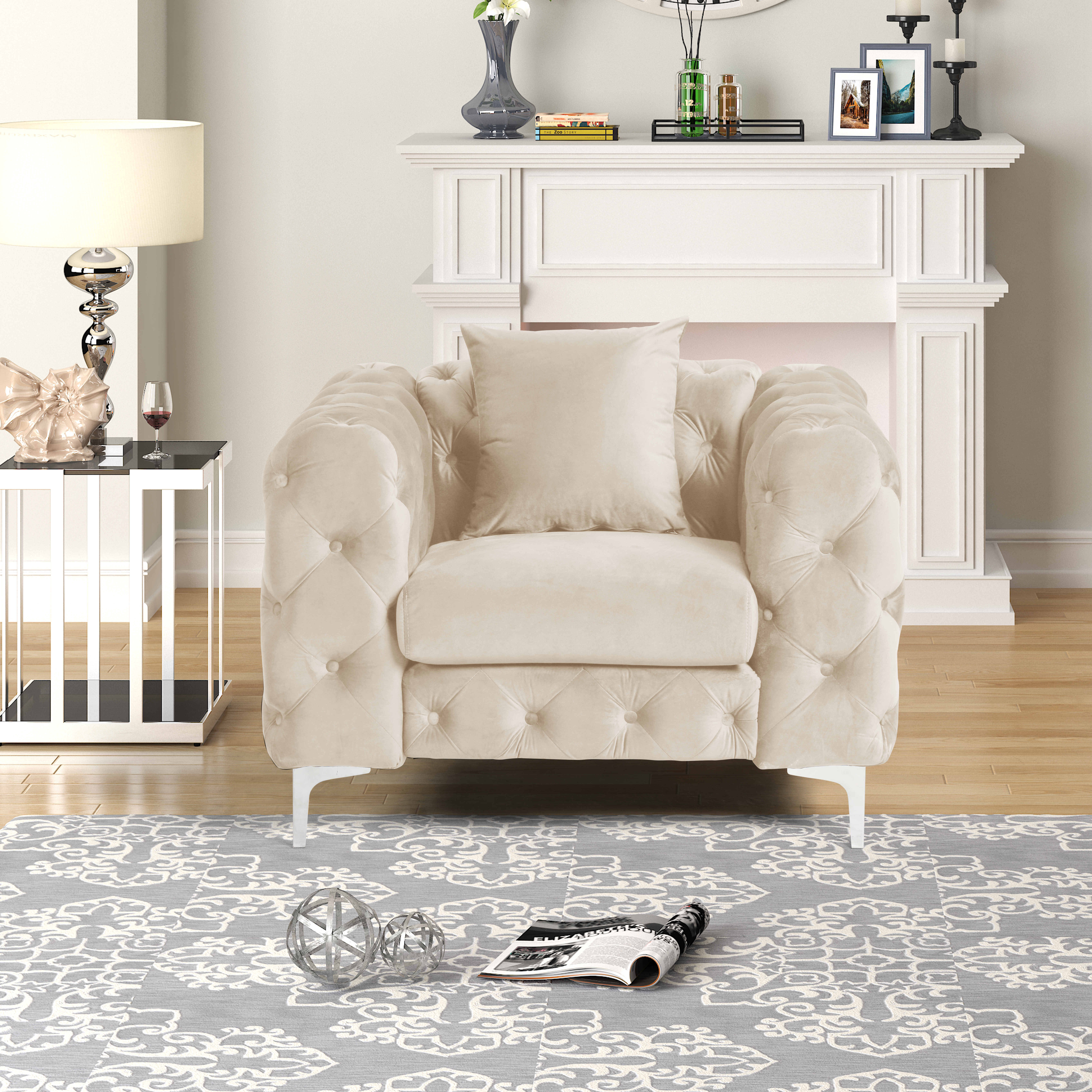 Couches for Living Room  Furniture Sets 3 Pieces Dutch Velvet - Beige