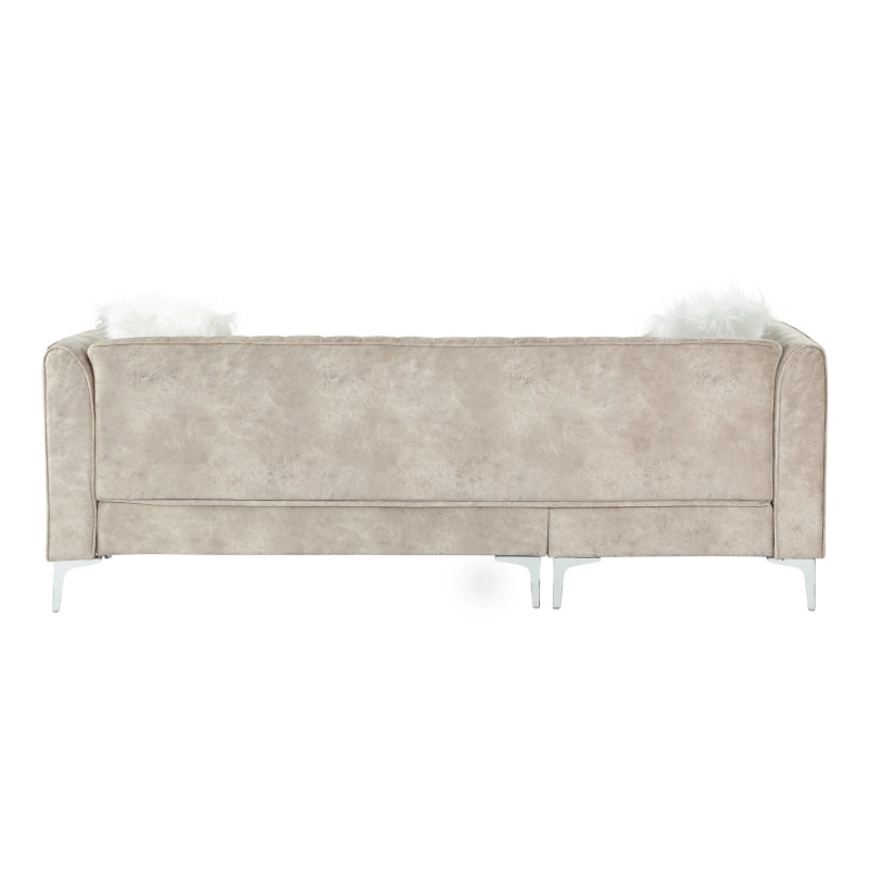 Morden Fort Velvet Sectional Sofa with Right Chaise, Pillow Included