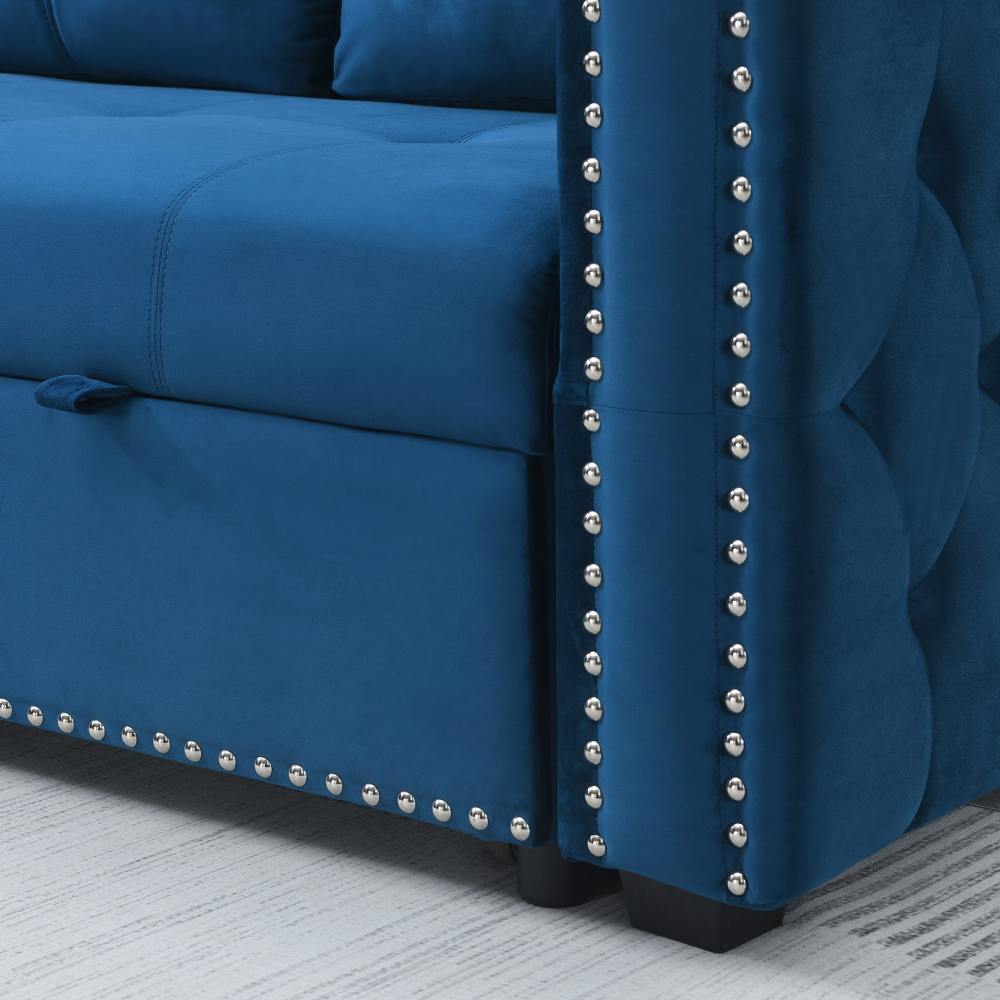 Velvet Sleeper Sofa Sectional Sofa Bed with Storage