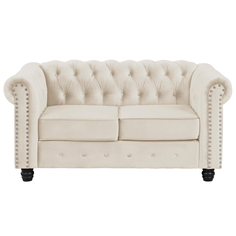 Chesterfield Furniture Sets 3 Pieces Velvet - Beige