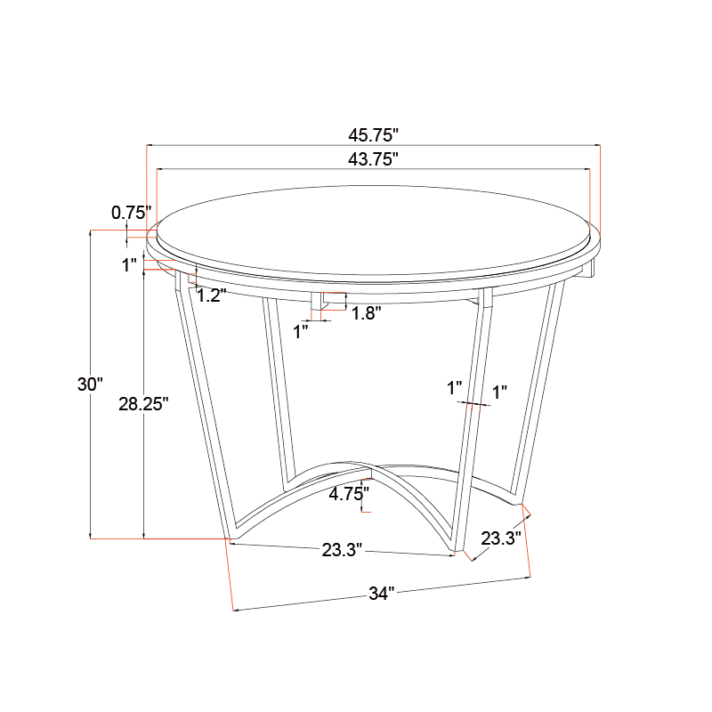Dining Table Modern Design Metal Frame 4seat/6seat