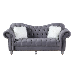 Luxury Classic America Chesterfield Sofa Seat Tufted Camel Back - Grey