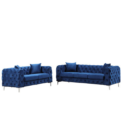 Contemporary Sofa  with Deep Button Tufting Dutch Velvet