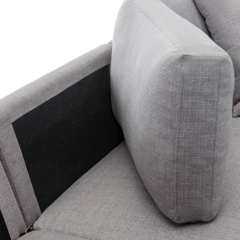 L-Shaped Sectional Sofa Modular Sofa Couch with Ottoman, Modern Beige Linen 4 Seater Sectional Convertible U Shaped Sofa for Living Room, Apartment, Easy Assembly