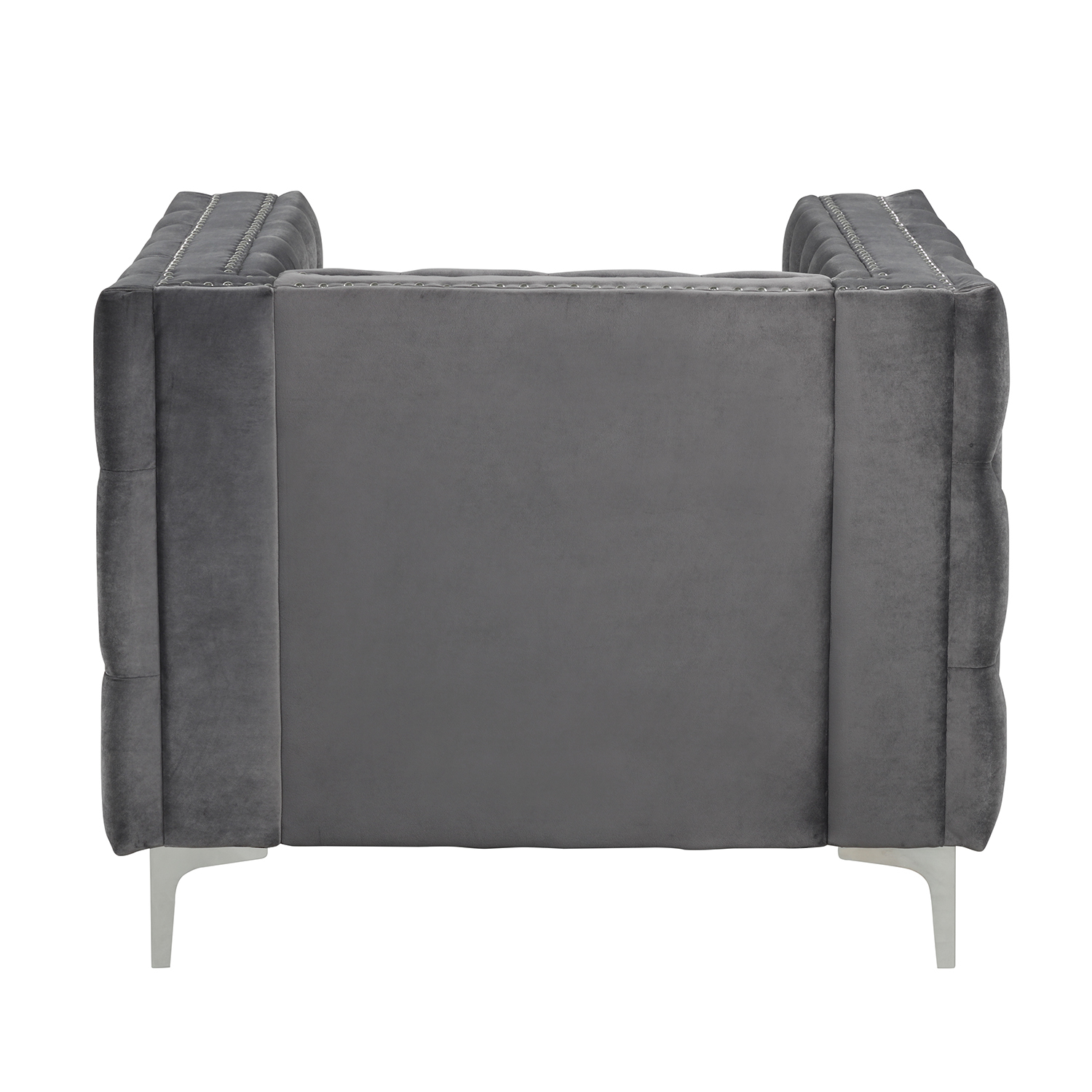 Couches for Living Room 3 Pieces Velvet  - Grey