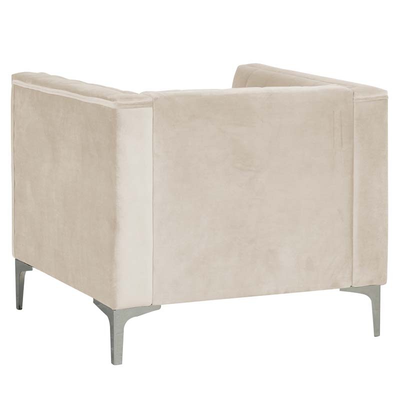 Modern Channel Tufted Velvet Chair and Sofa Set