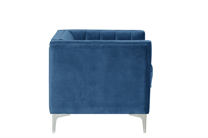Modern Channel Tufted Velvet  Chair and Loveseat
