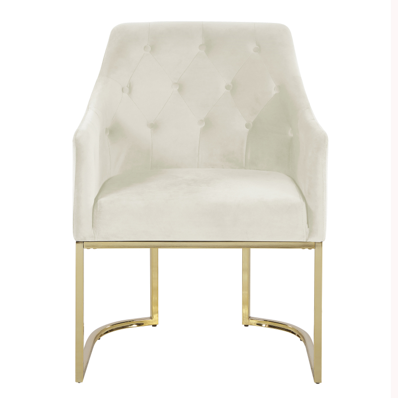 Glam Tufted Accent Chair with Openwork U-Shaped Base