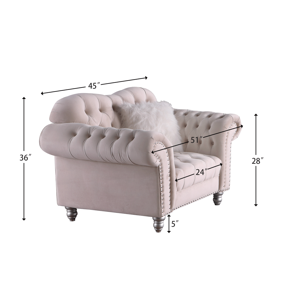 Luxury Classic America Chesterfield Tufted Sofa Chair Camel Back  in Beige