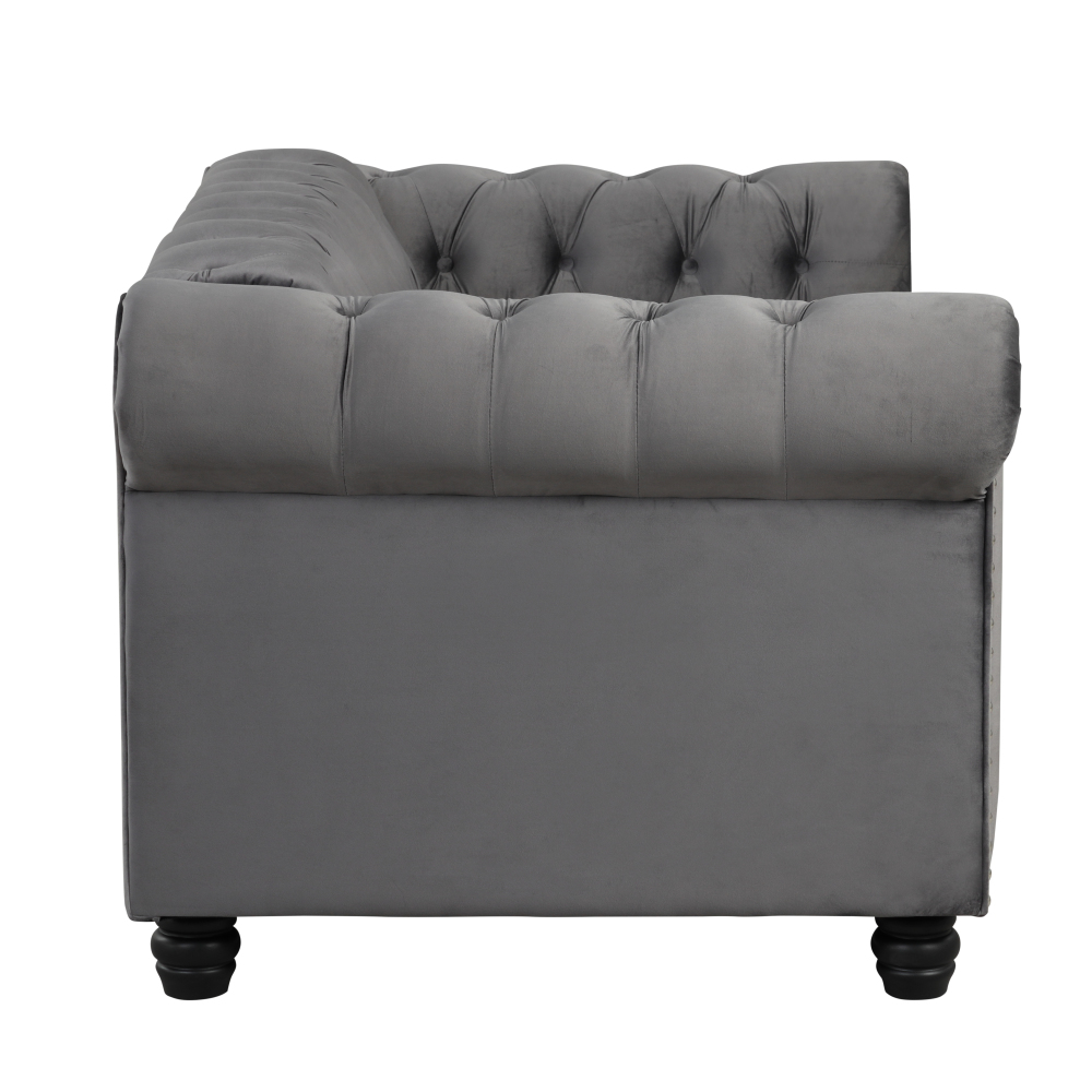 Chesterfield Furniture Sets 2 pieces - Velvet Grey