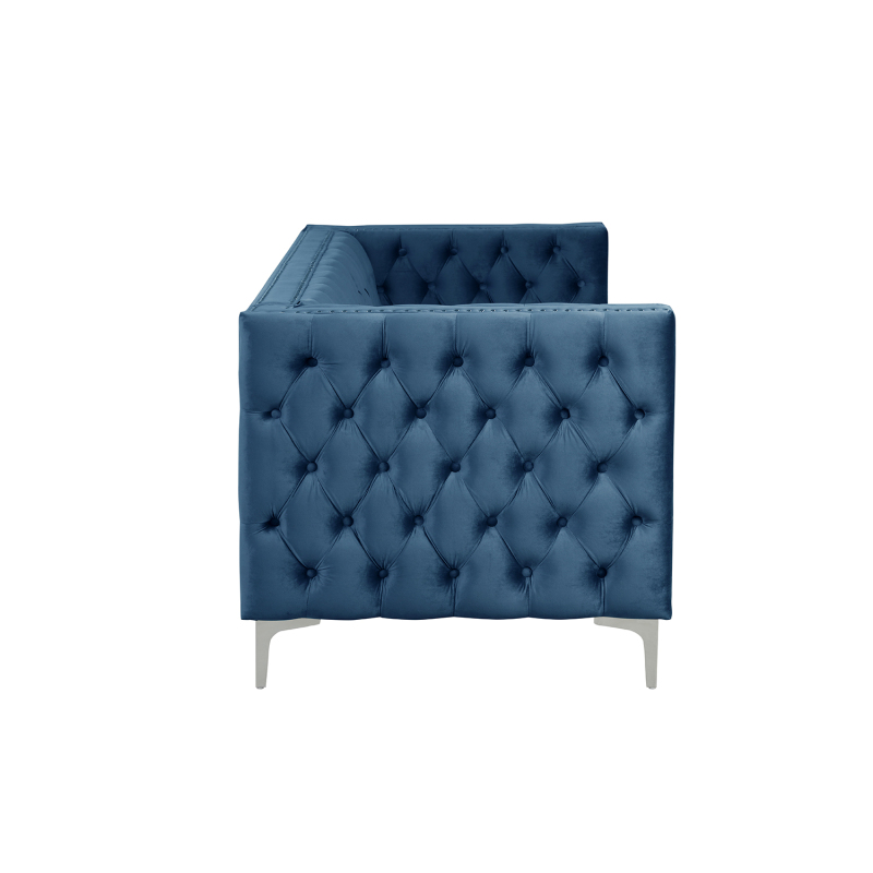 Modern Sofa with Deep Dutch Velvet - Blue