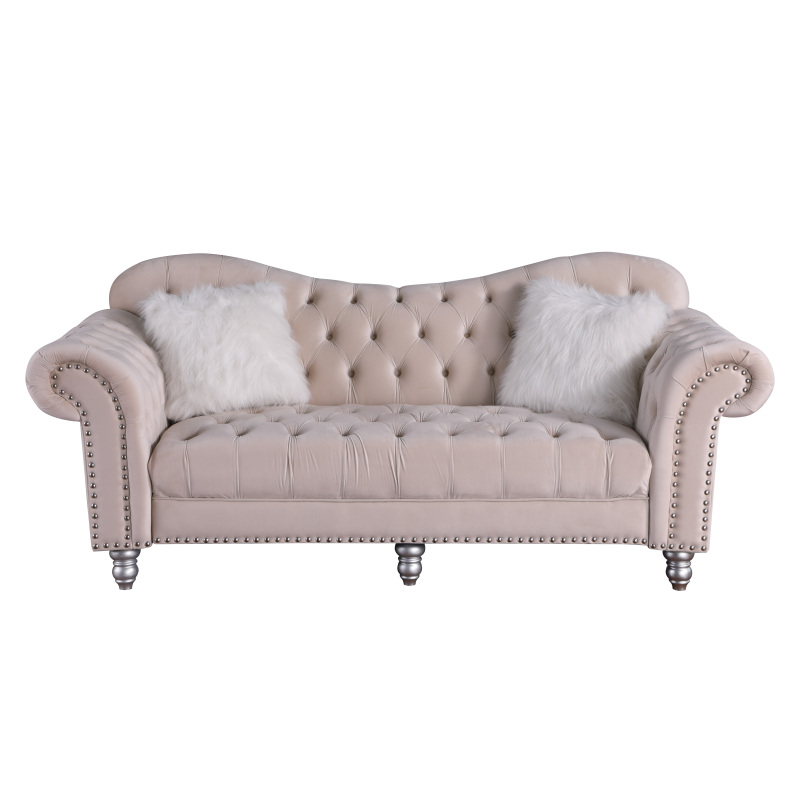 Luxury Classic America Chesterfield Tufted Camel Back - Beige