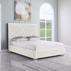 Upholstered Platform Bed No Box Spring Required - Beige