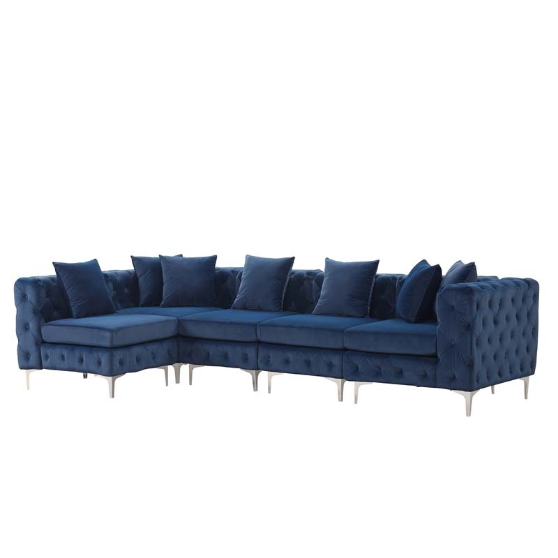 Modular Sectional Sofa L Shape Sofa with Reversible Chaise-Blue