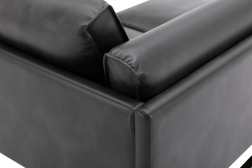 Leather Three Seat Sofa & Matching Footrest