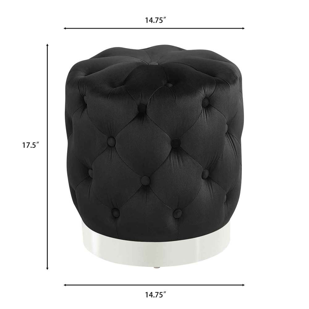 Round Tufted Velvet Ottoman Footrest