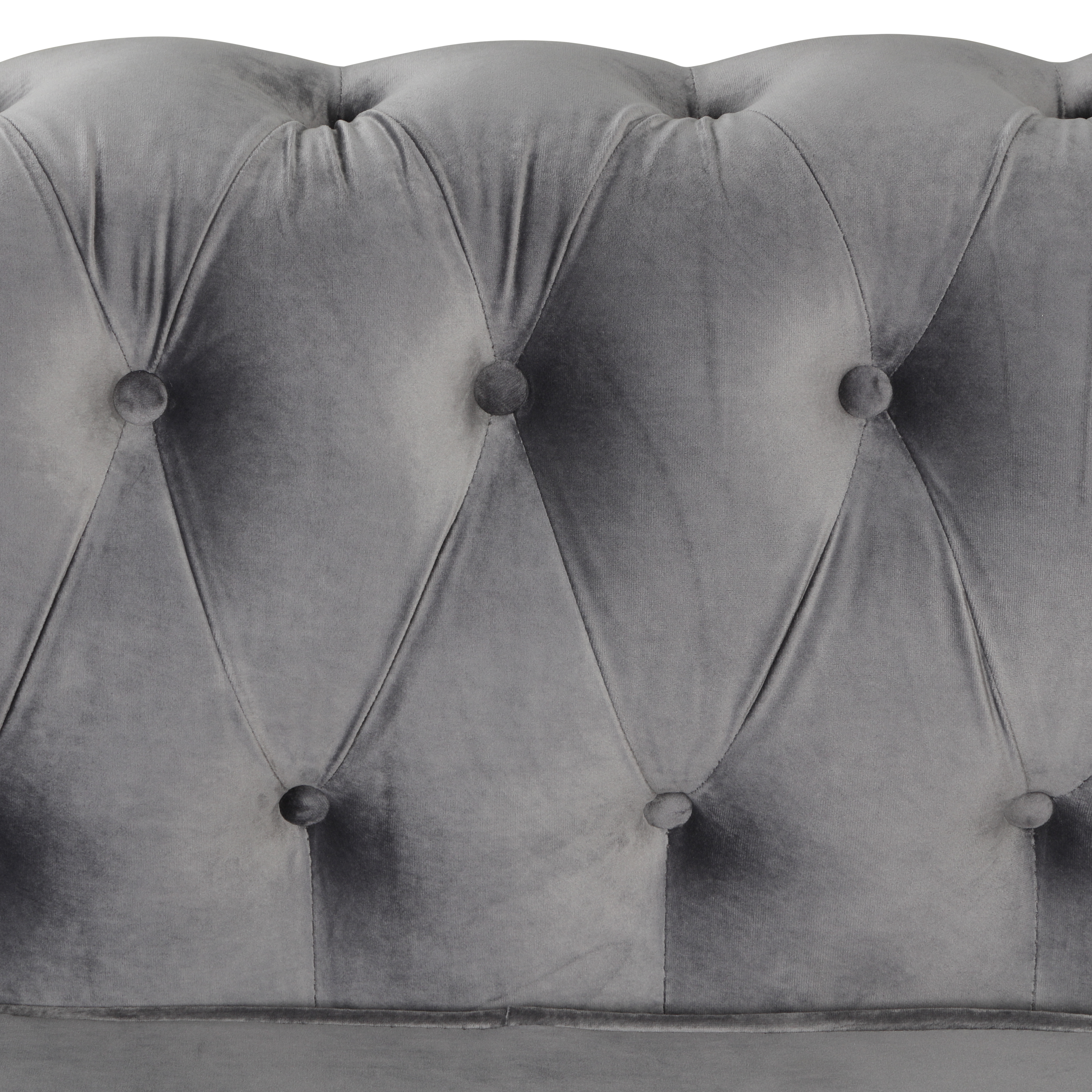 Contemporary Accent Chair with Deep Button Tufting Dutch Velvet - Light Grey