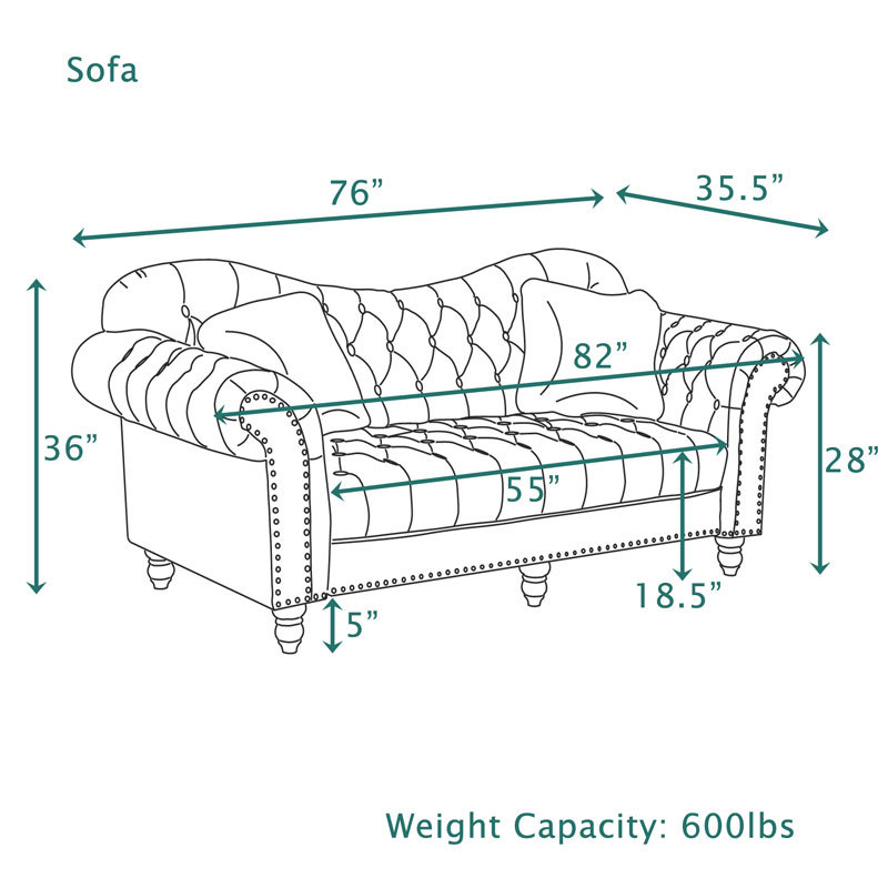 Luxury Classic America Chesterfield Tufted Camel Back - Blue