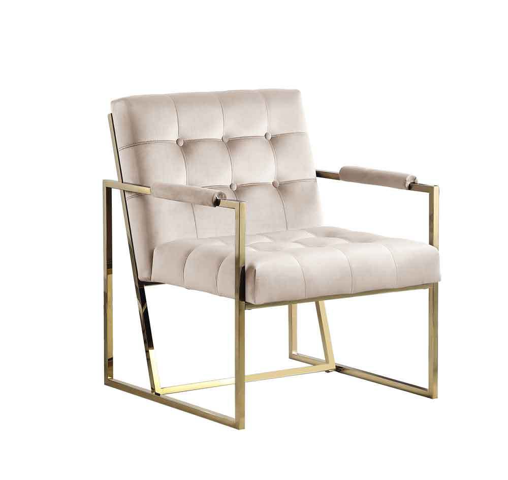 Luxury Chair for Living Room Accent Chair with Golden Metal Frame