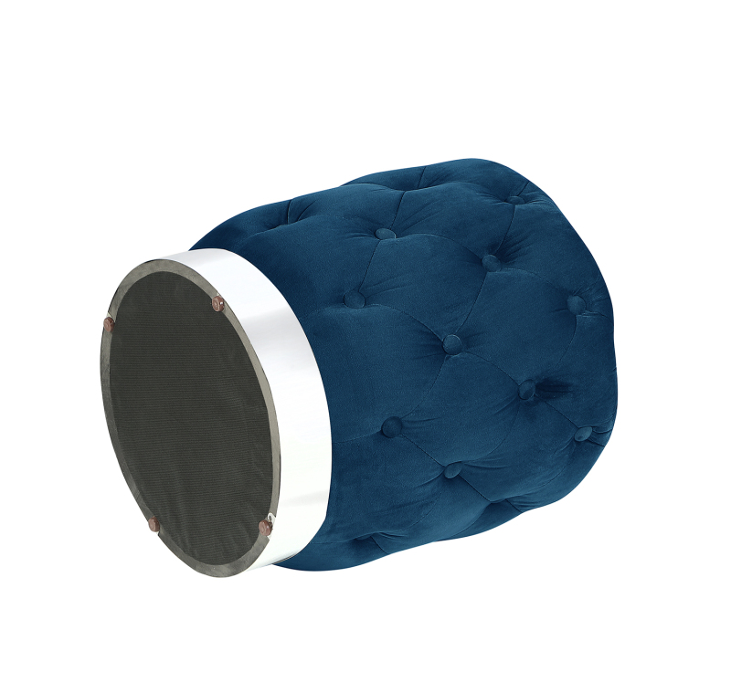 Round Tufted Velvet Ottoman Footrest