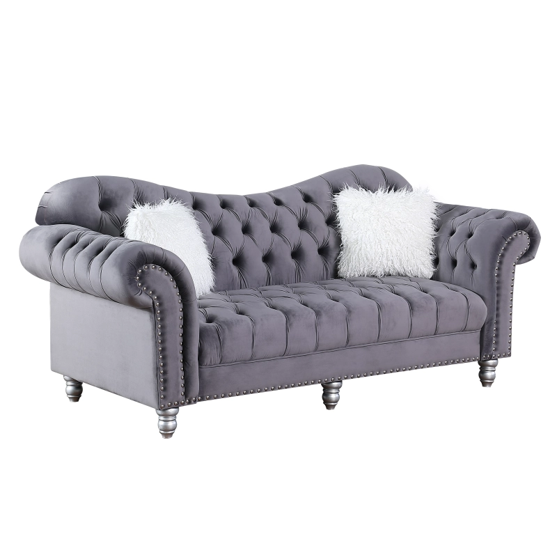 Luxury Classic America Chesterfield Tufted Camel Back - Grey