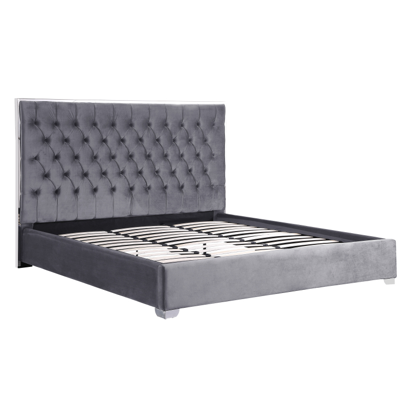 Upholstered Platform Bed No Box Spring Required - Grey