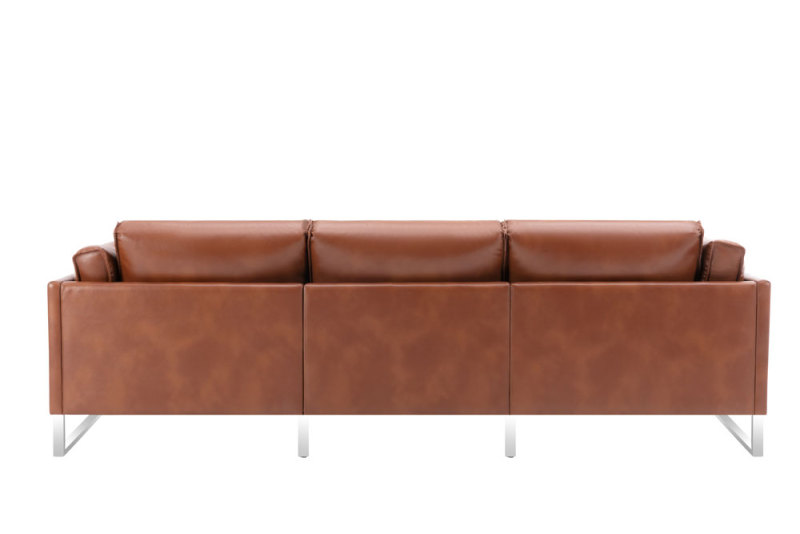 Leather Three Seat Sofa & Matching Footrest