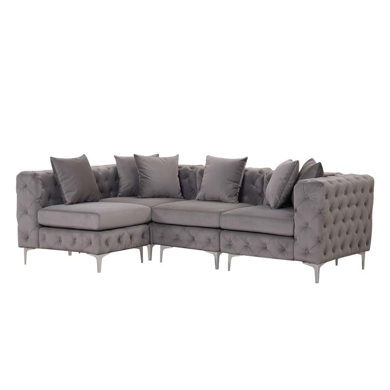 Modular Sectional Sofa L Shape Sofa with Reversible Chaise-Grey