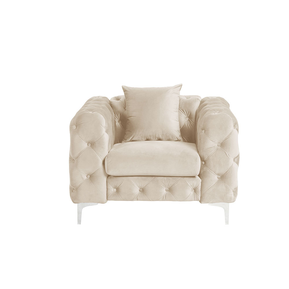 Contemporary Sofa  with Deep Button Tufting Dutch Velvet