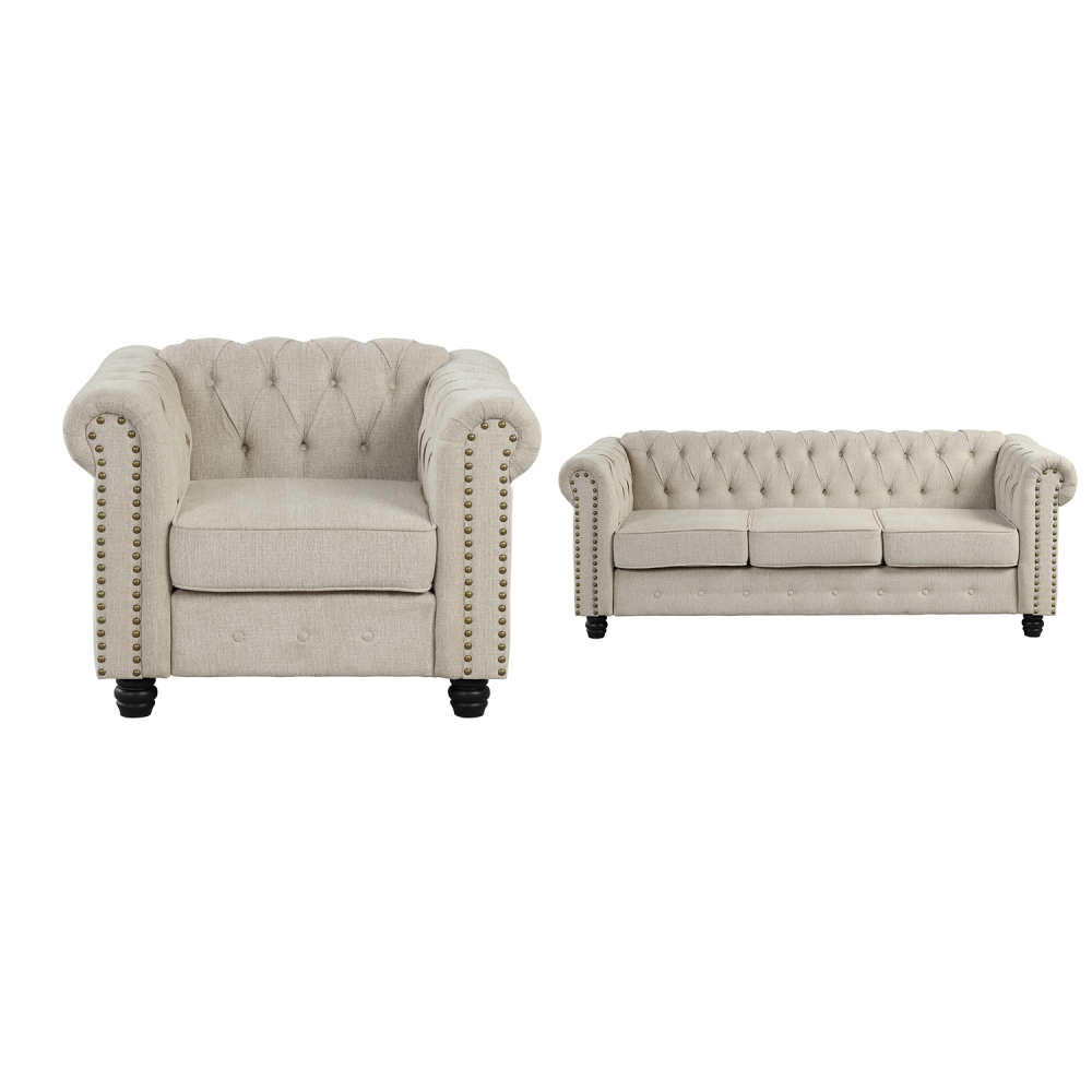 Chesterfield Furniture Sets - Linen Beige