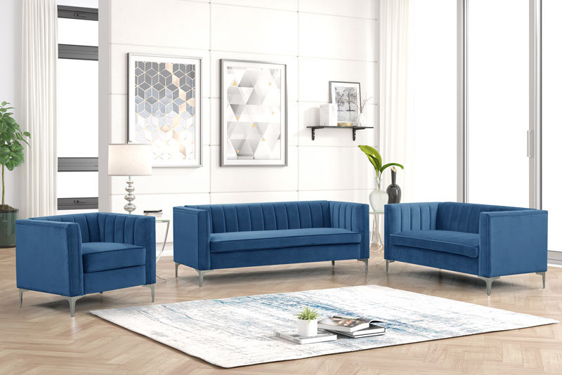 Morden Fort Velvet Accent Chair Loveseat Contemporary Sofa