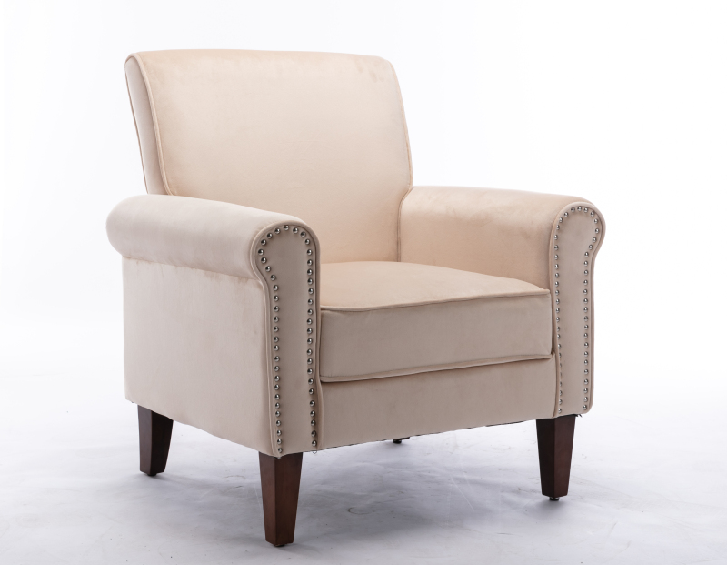 Accent Bedroom Chair Velvet Upholstered Armchair