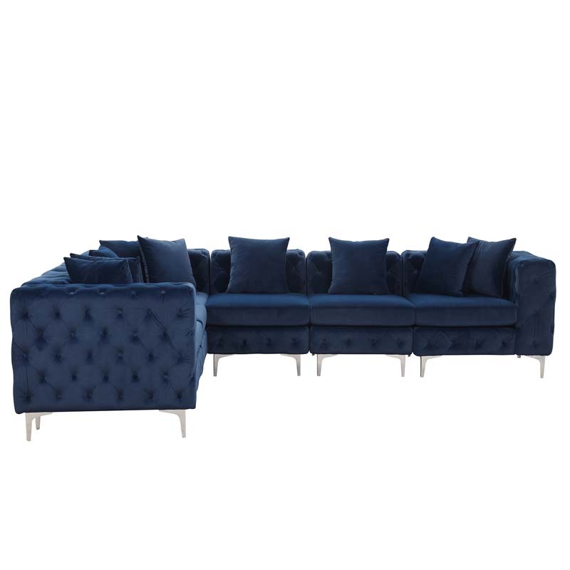Modular Sectional Sofa L Shape Sofa with Reversible Chaise-Blue