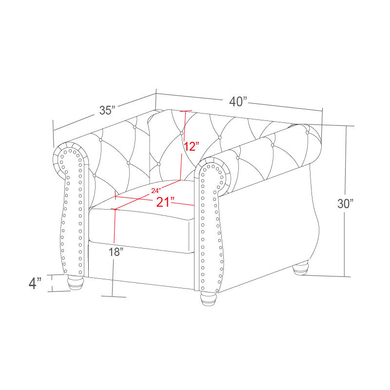 Linen Chesterfield Sofa Set With Roll Arms