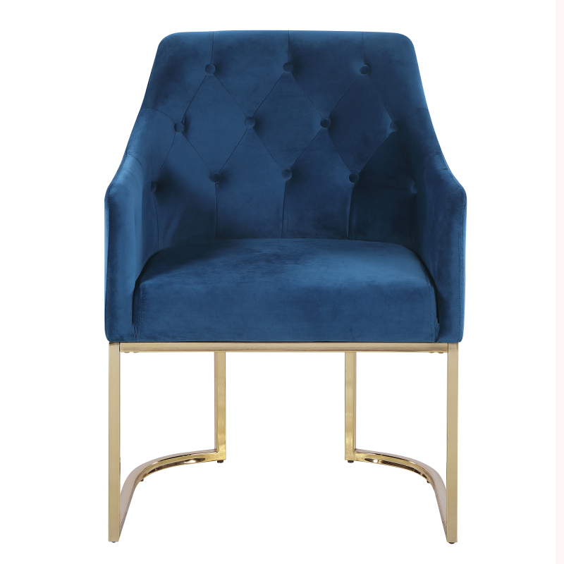 Glam Tufted Accent Chair with Openwork U-Shaped Base