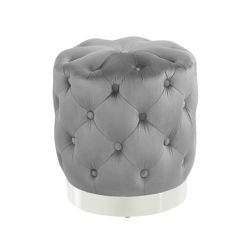 Round Tufted Velvet Ottoman Footrest