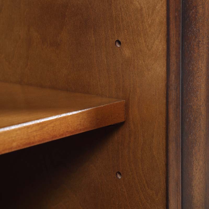 Accent Chest and Cabinet Sideboard with Framed Mirror Doors, 2 Adjustable Shelves Entryway Serving Wine Storage in Cherry
