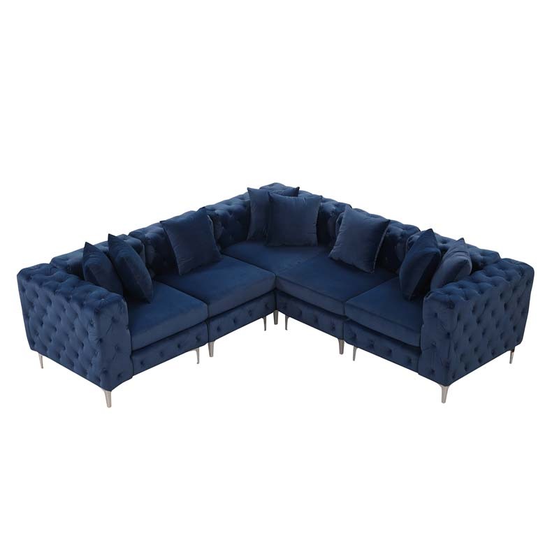 Modular Sectional Sofa L Shape Sofa with Reversible Chaise-Blue
