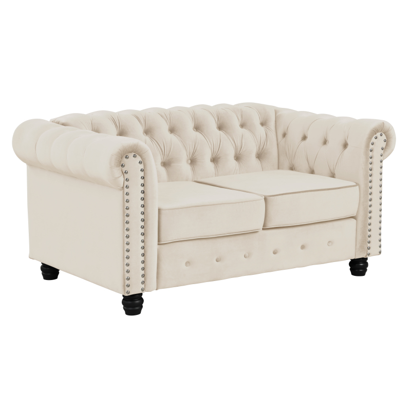 Chesterfield Furniture Sets 2 Pieces Velvet - Beige