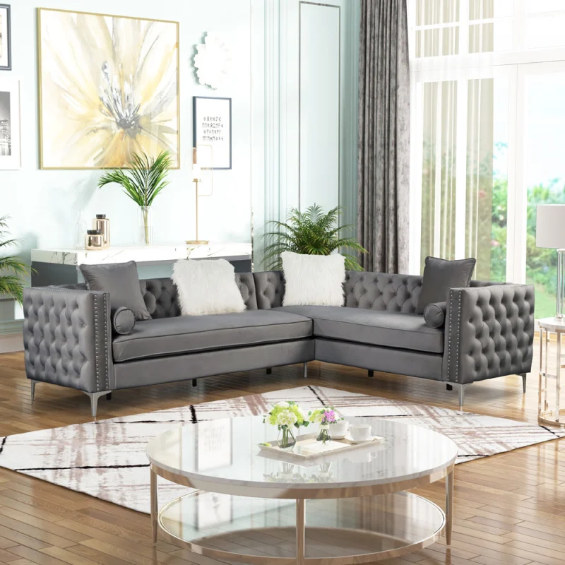 L-Shape Sectional Sofa Couch for Living Room