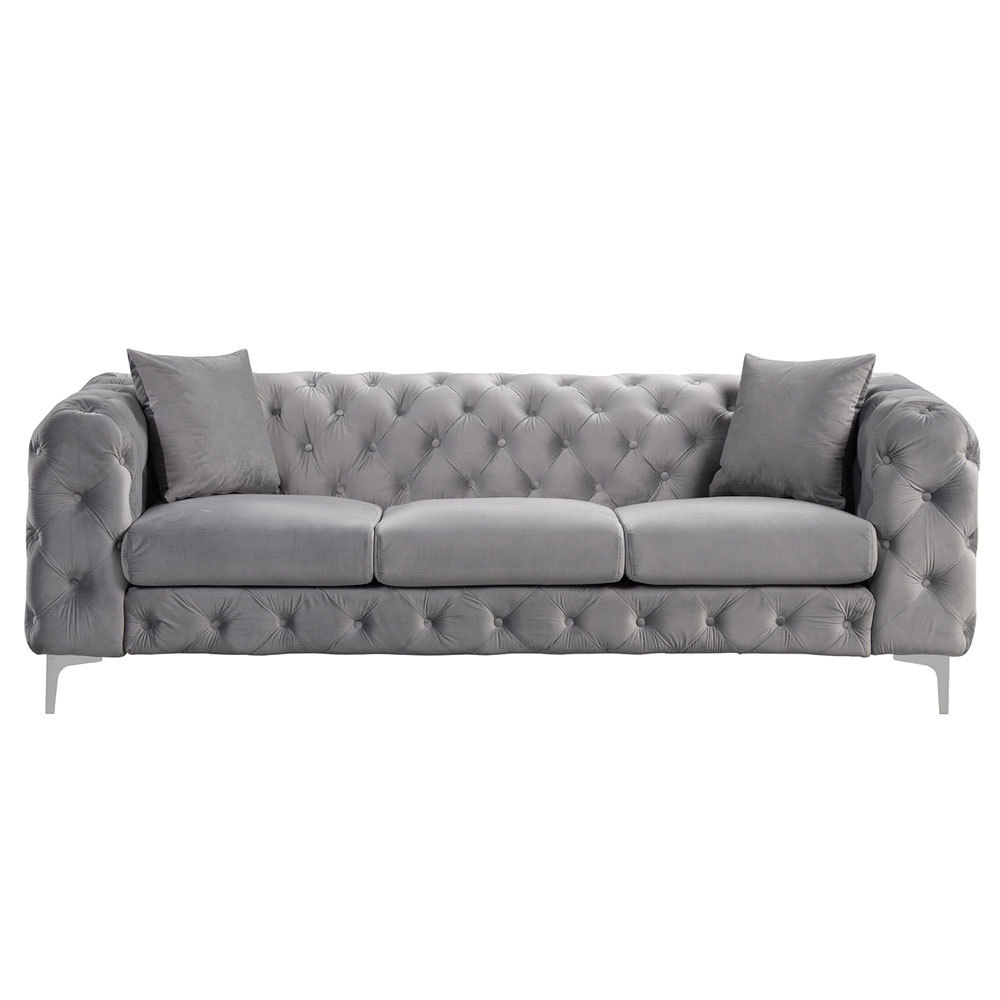 Contemporary Sofa  with Deep Button Tufting Dutch Velvet