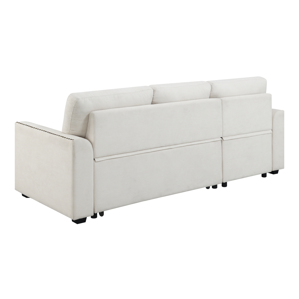 Morden Fort Velvet Sectional Sleeper Sofa with Storage