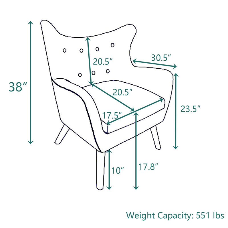 Accent Chair Tufted Wingback Chair