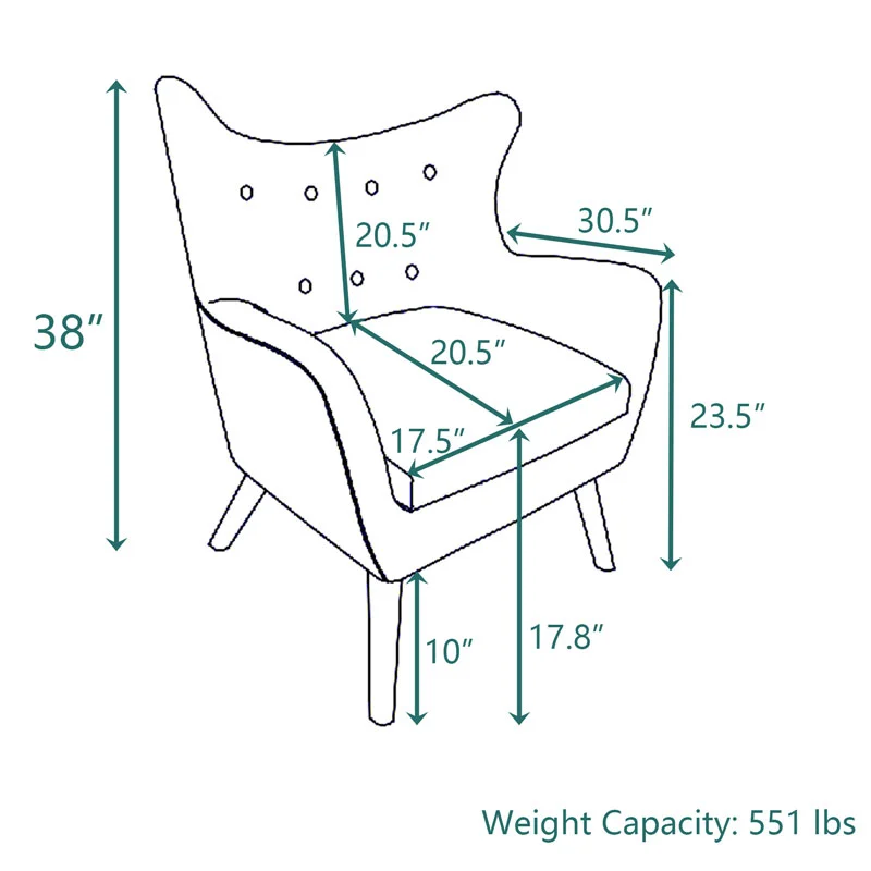 Accent Chair Tufted Wingback Chair