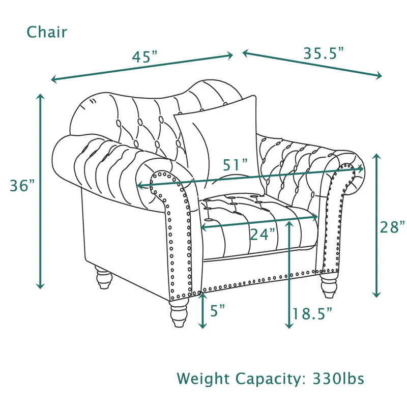 Luxury Classic America Chesterfield Sofa  Tufted Camel Back - Grey