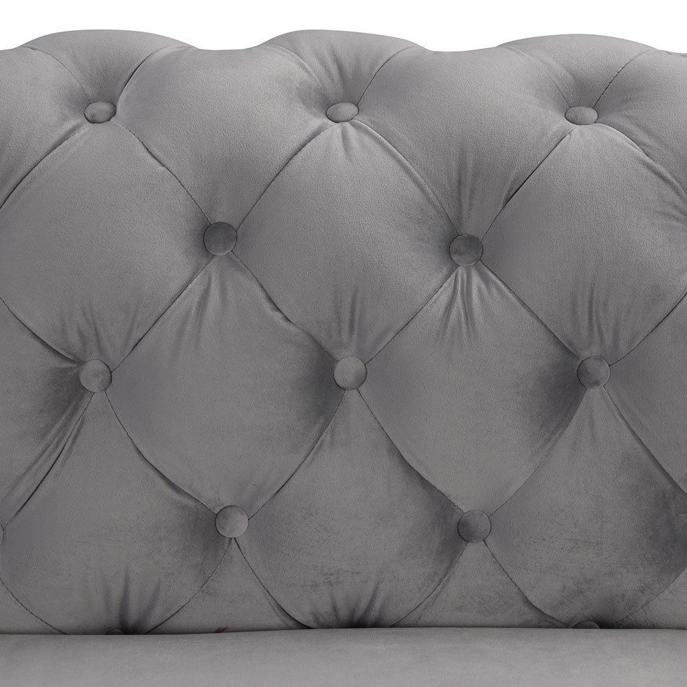 Contemporary Sofa  with Deep Button Tufting Dutch Velvet